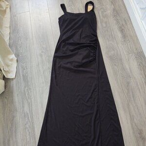 NWT Popilush the Shapewear Long Black Dress with Side Slit